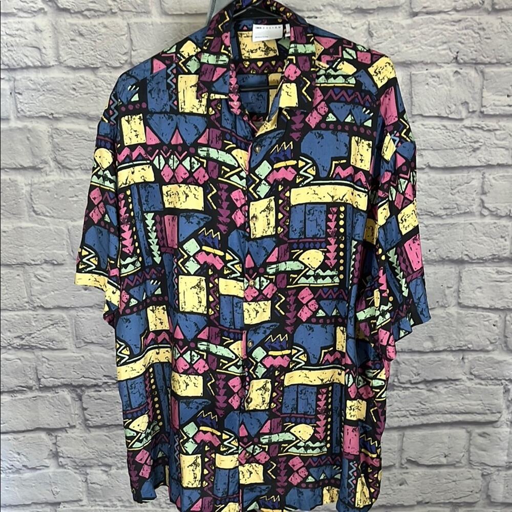 ASOS 80’s Style Retro Colorful Geometric Men's Shirt